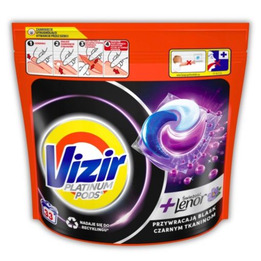 KAPSUŁKI DO PRANIA VIZIR PLATINUM PODS ŚWIEŻOŚĆ LENOR CZARNE TKANINY 33 SZT - obrazek 1